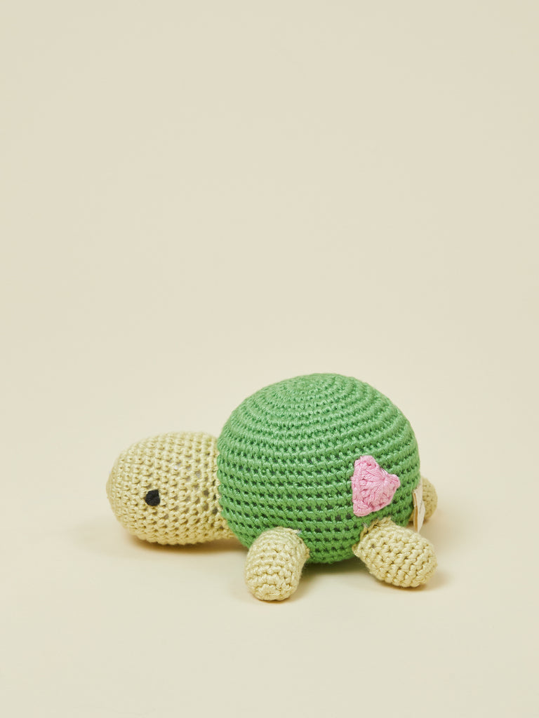 Turtle Hand Crocheted Rattle