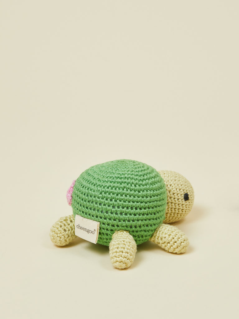 Turtle Hand Crocheted Rattle