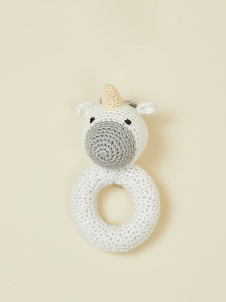 Unicorn Ring Hand Crocheted Rattle