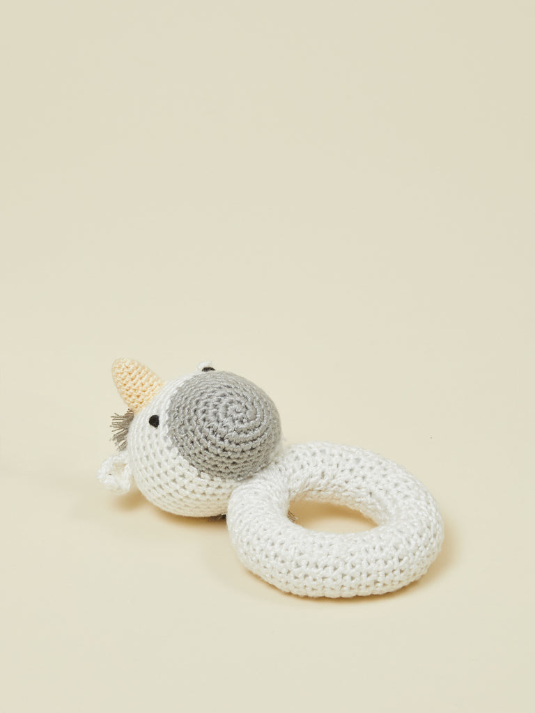 Unicorn Ring Hand Crocheted Rattle