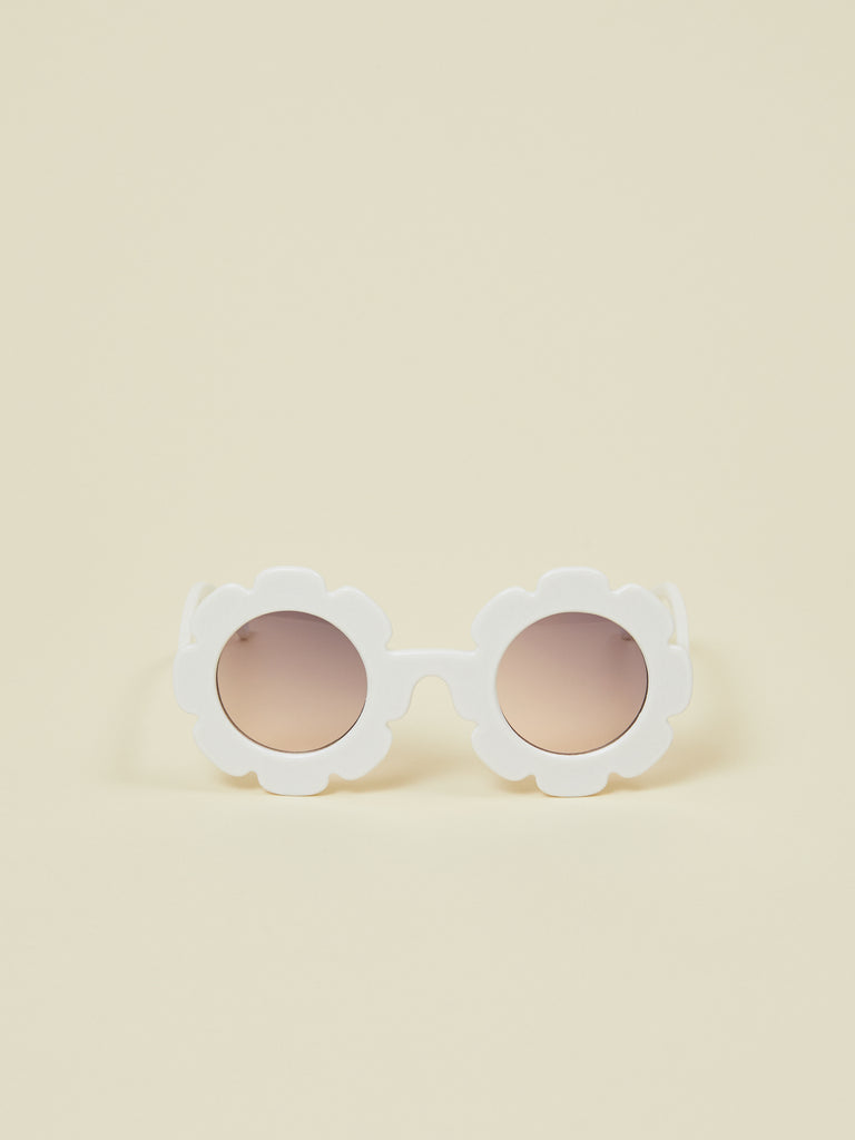 White Round Flower Toddler Sunglasses