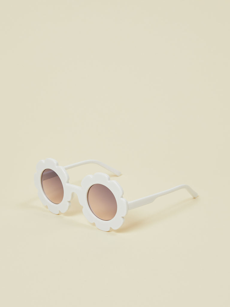 White Round Flower Toddler Sunglasses