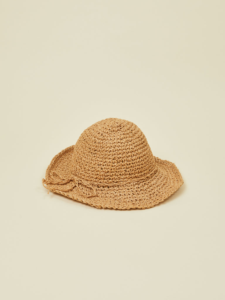 Brown  Straw Woven Baby Sun Hat