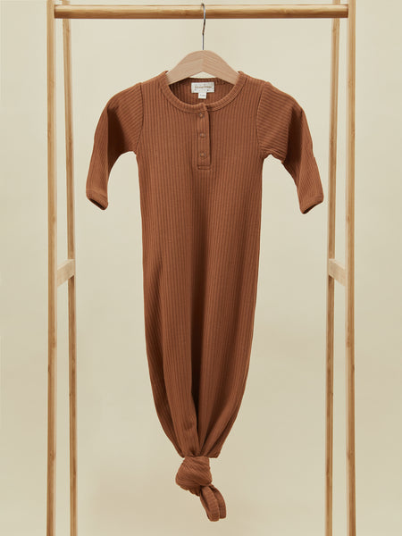 Baby brown knotted gown