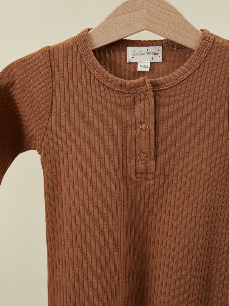 Baby brown knotted gown