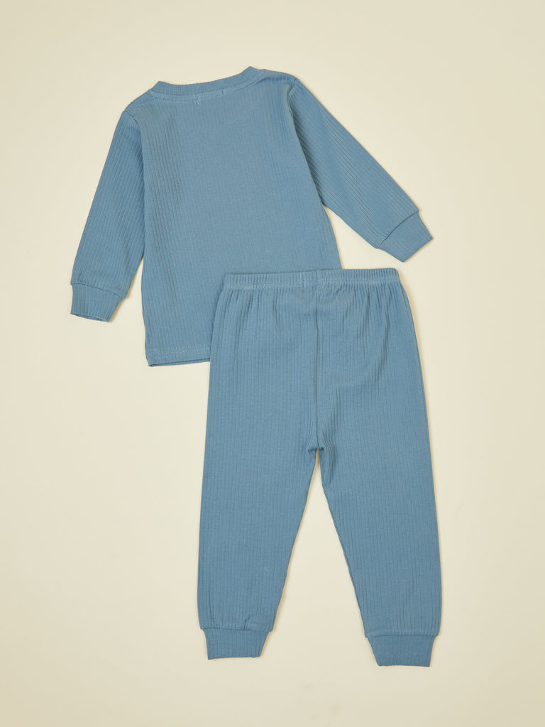 Baby blue 2 piece long sleeve pullover top and pants loungewear set