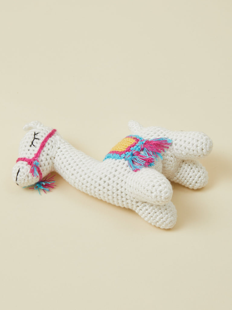 Llama Handmade Crotchet Baby Toddler Rattle
