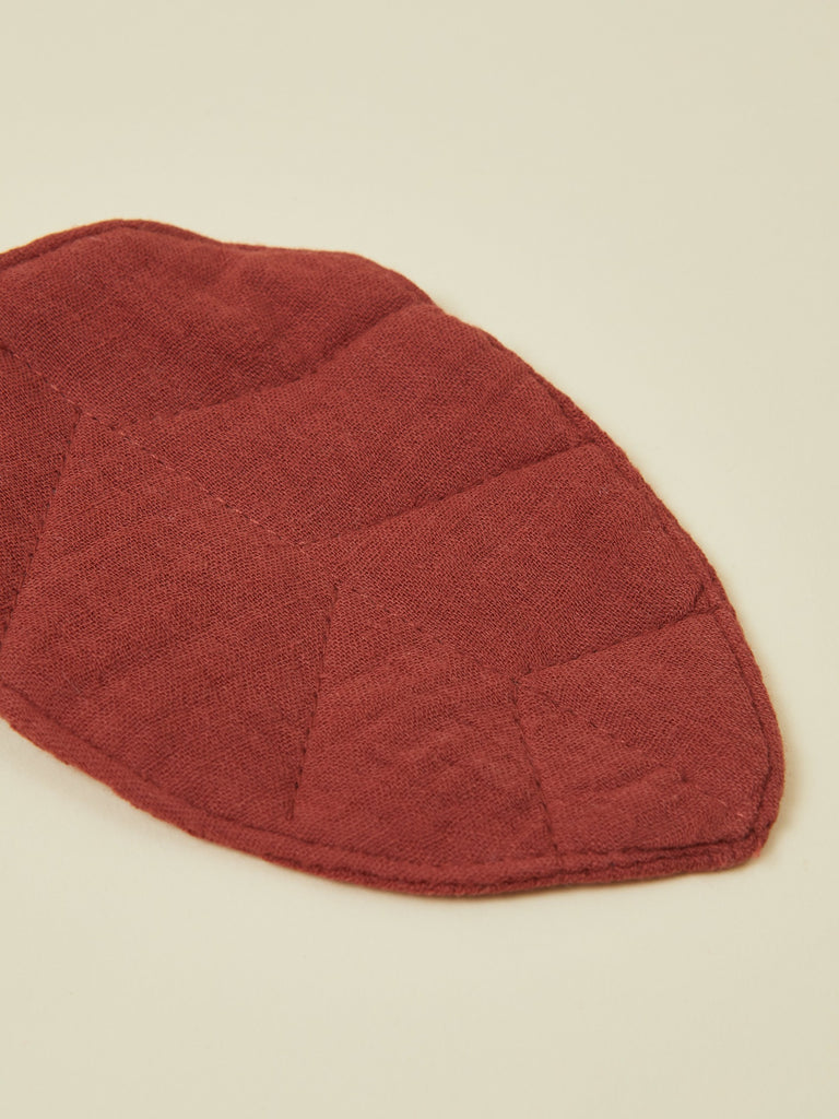 Red Natural Leaf Teether with Wooden Ring