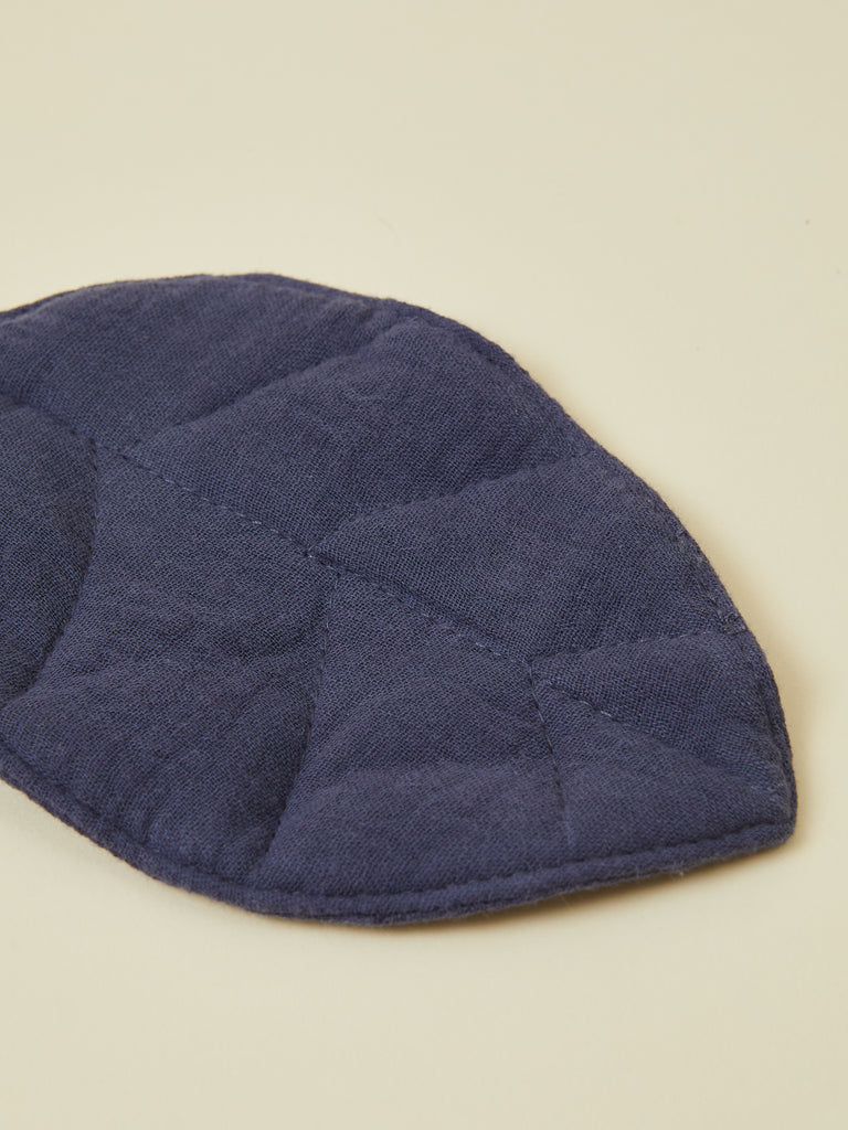 Dusty Indigo Natural Leaf Baby Teether with Wooden Ring