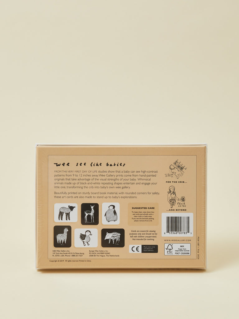 Baby Art Cards Set With Contrast Animals