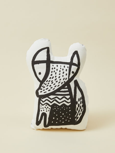 Black and white contrast fox pillow