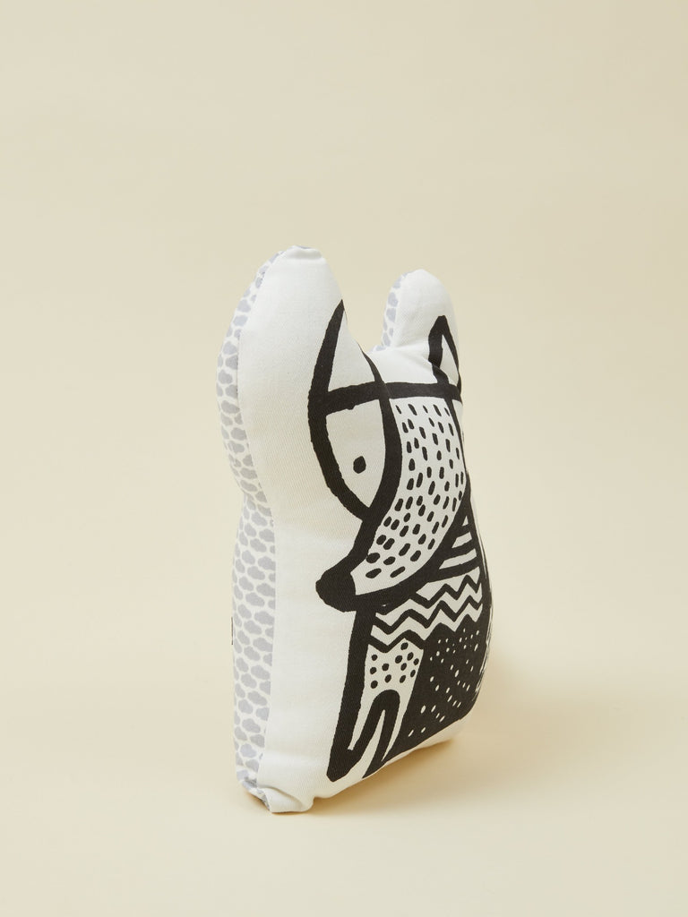 Black and white contrast fox pillow