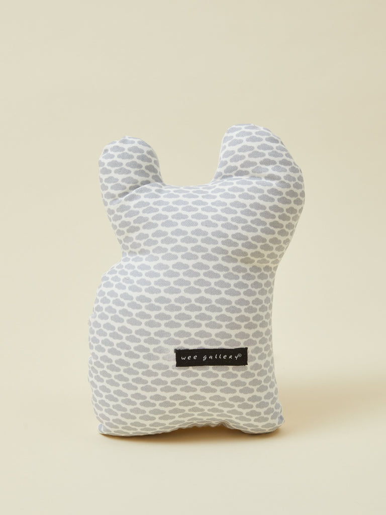 Black and white contrast fox pillow (back view)