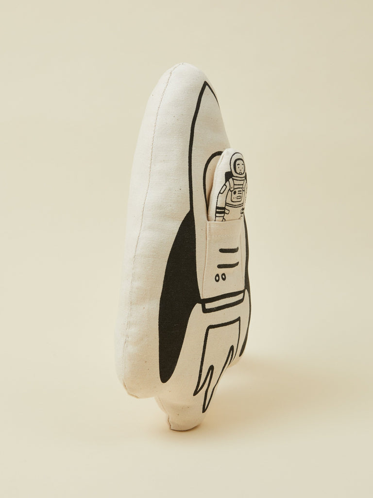 Black and White  Print Baby Toddler Rocket Pillow Décor