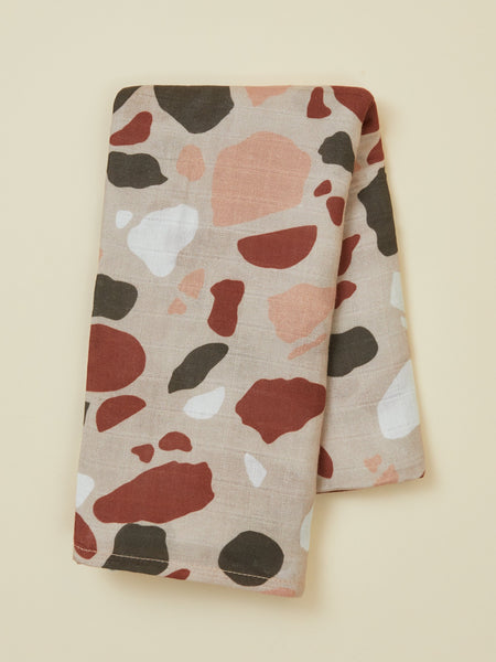Light Terrazzo Muslin Baby Swaddle Blanket