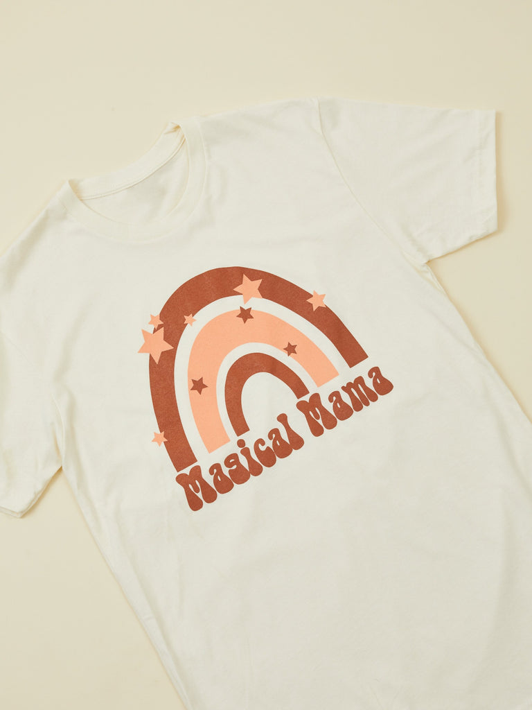White Print Women's Graphic Short Sleeve T Shirt
