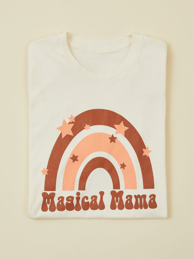 White Print Women's Graphic Short Sleeve T Shirt