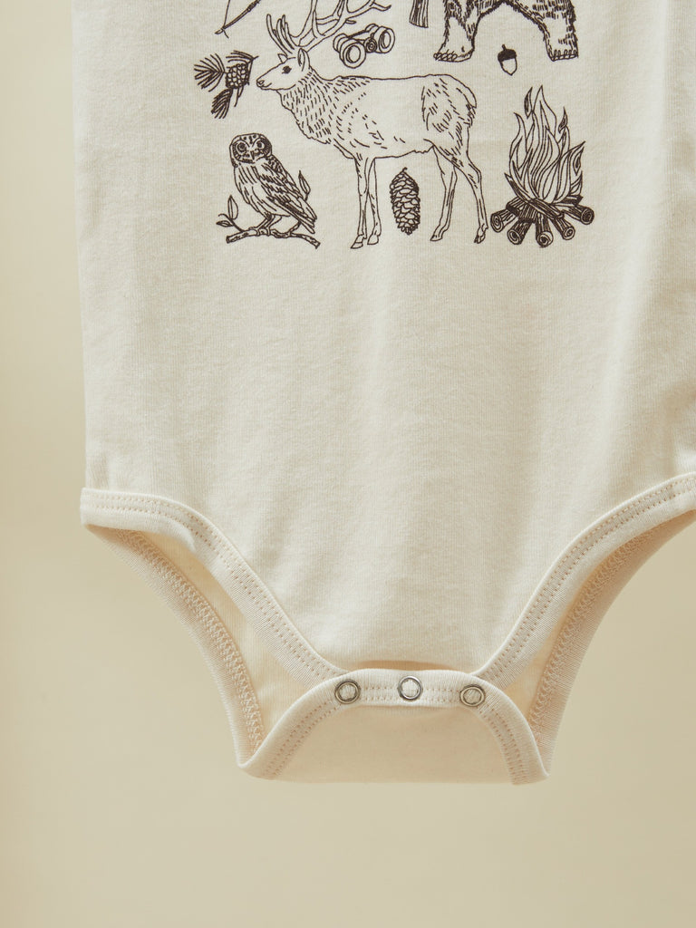 White Print Baby Short Sleeve Onesie