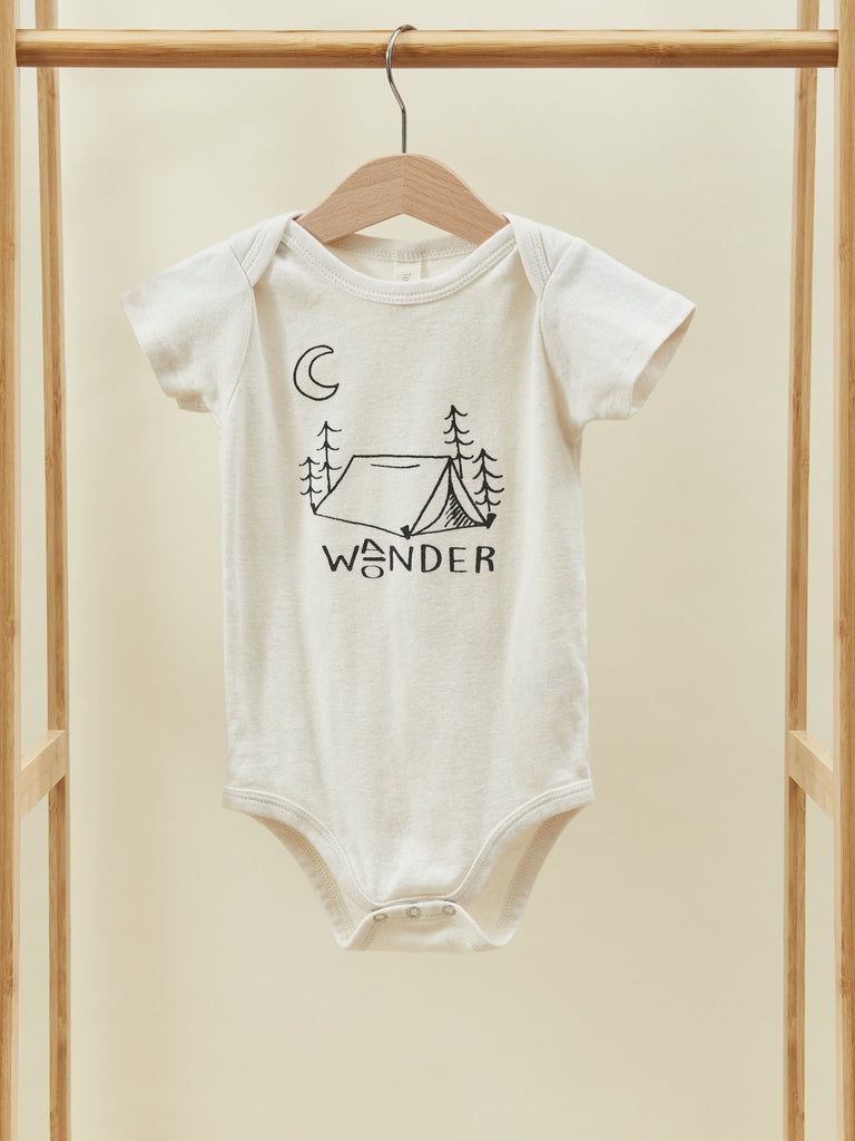White Print Short Sleeve Baby Toddler Onesie
