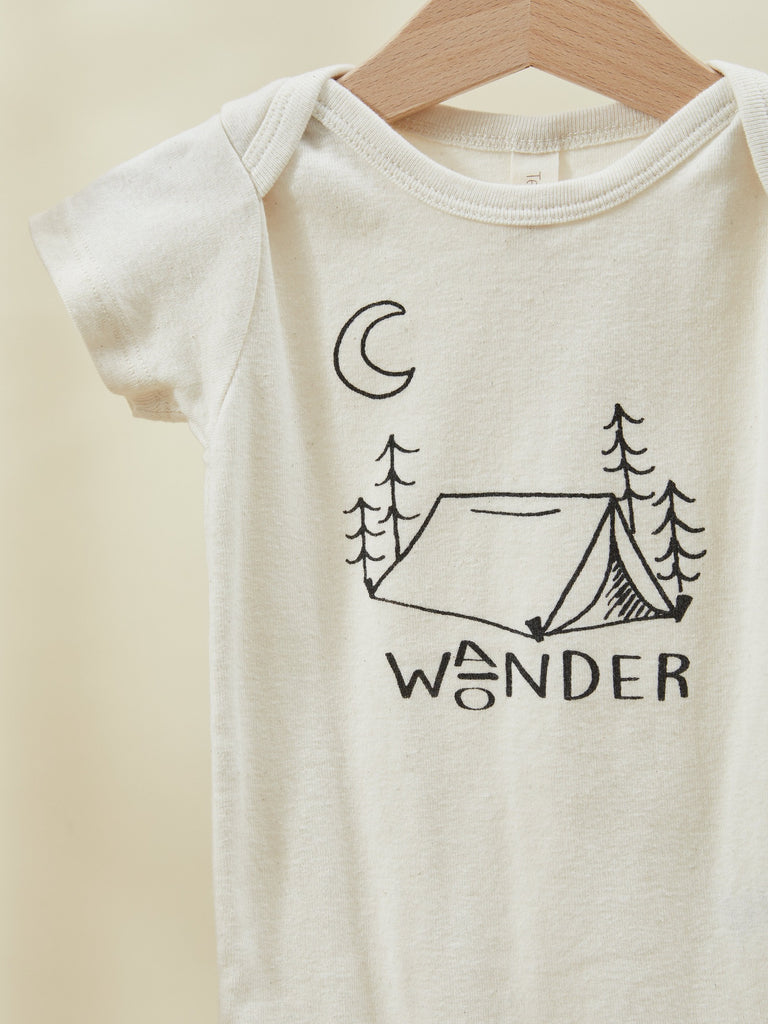 White Print Short Sleeve Baby Toddler Onesie