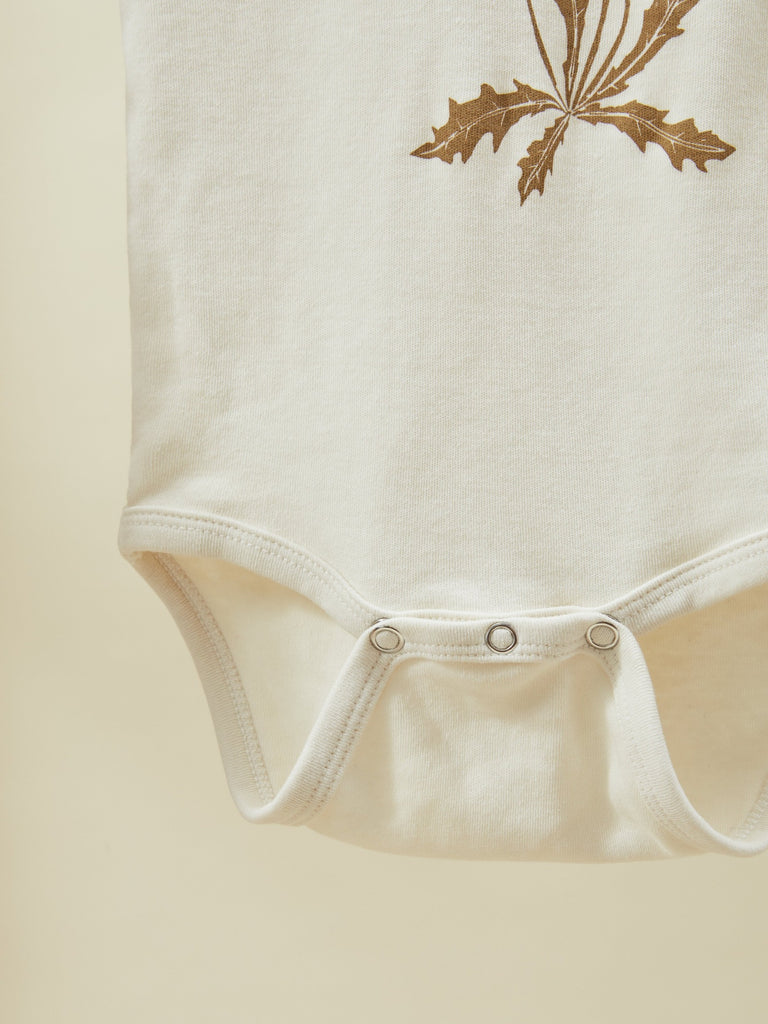 Beige Print Short Sleeve Baby Toddler Onesie