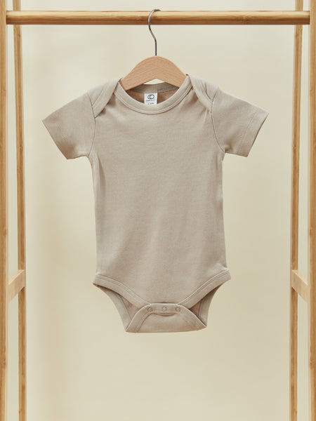 Dark Beige Short Sleeve Baby Toddler Onesie