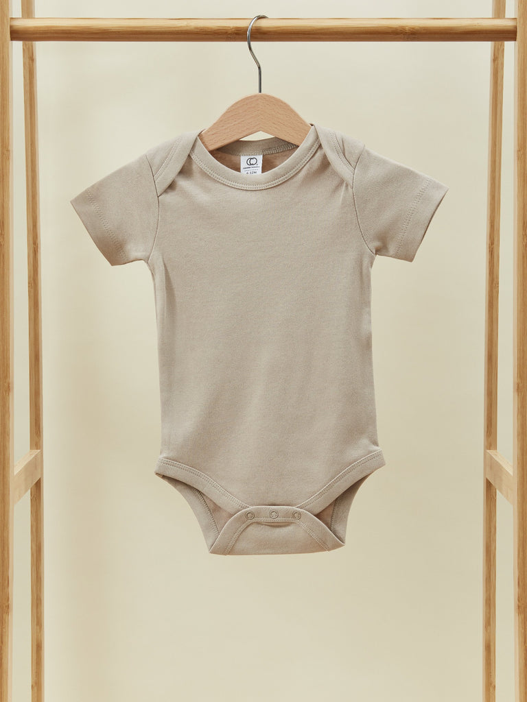 Dark Beige Short Sleeve Baby Toddler Onesie