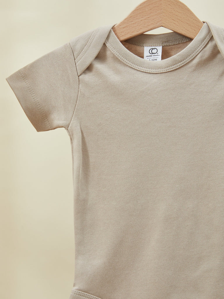 Dark Beige Short Sleeve Baby Toddler Onesie