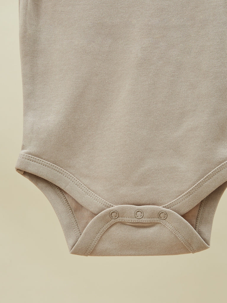 Dark Beige Short Sleeve Baby Toddler Onesie