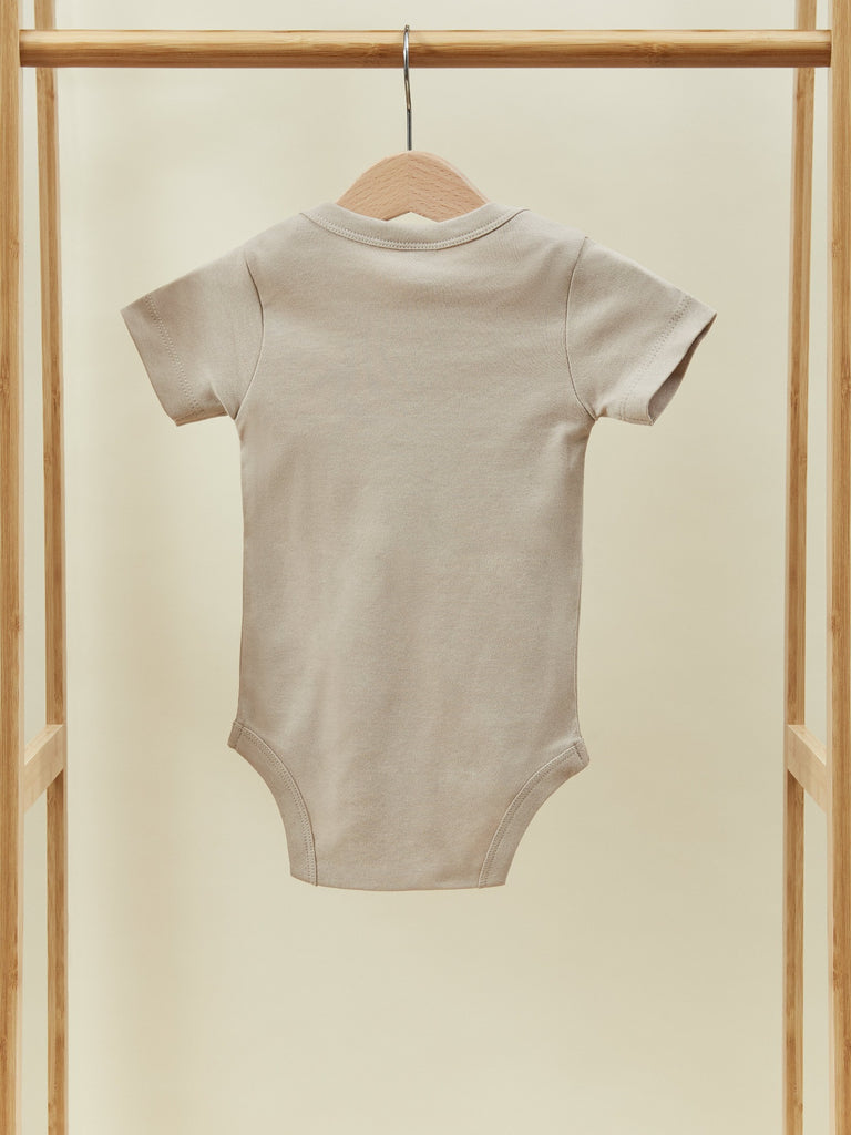 Dark Beige Short Sleeve Baby Toddler Onesie