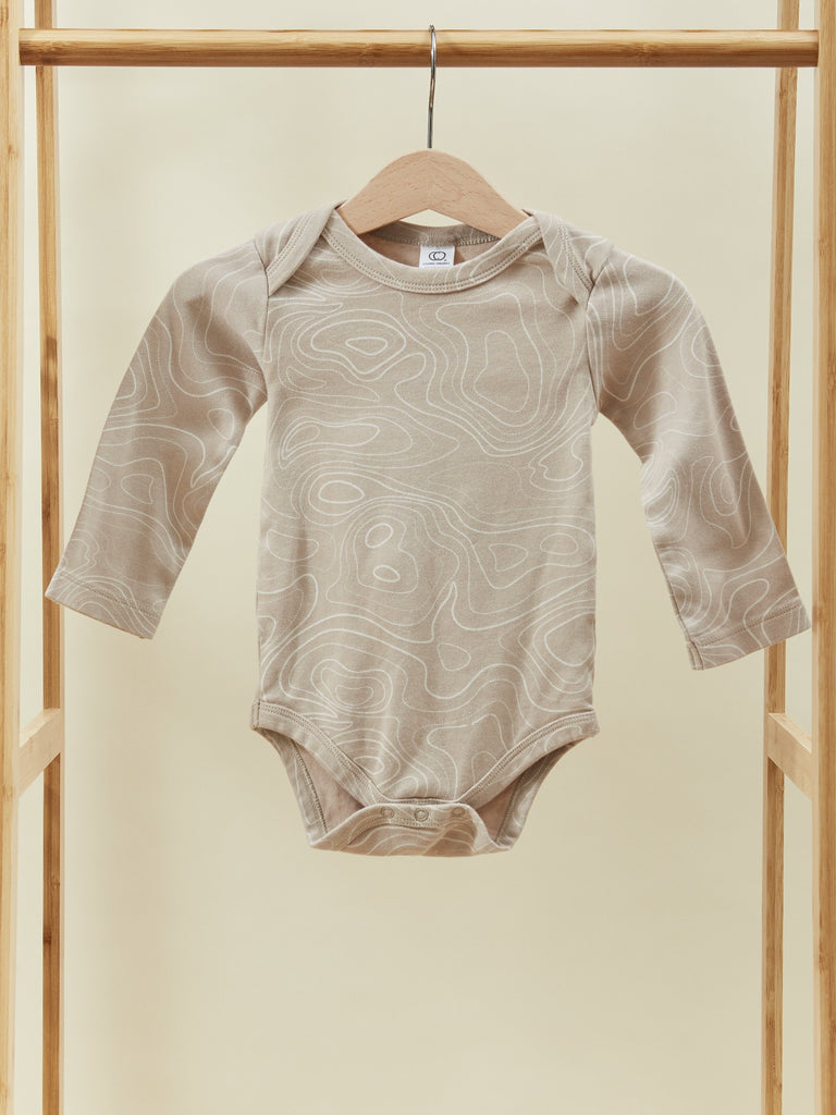 Dark Beige Long Sleeve Baby Toddler Onesie