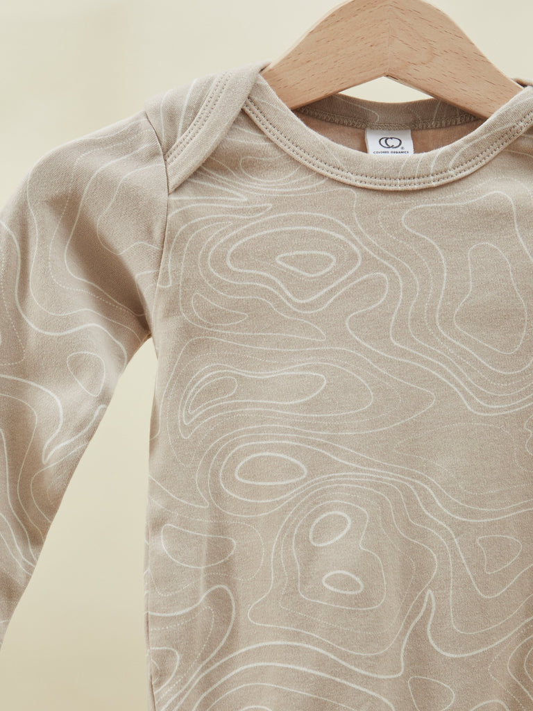Dark Beige Long Sleeve Baby Toddler Onesie