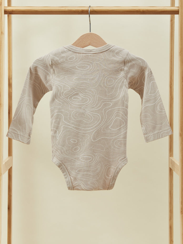 Dark Beige Long Sleeve Baby Toddler Onesie