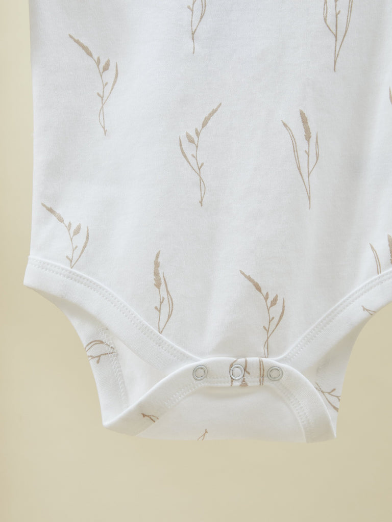 White Print Long Sleeve Baby Toddler Onesie