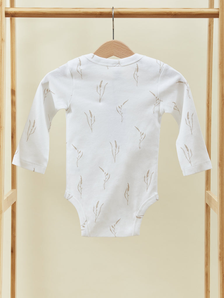 White Print Long Sleeve Baby Toddler Onesie