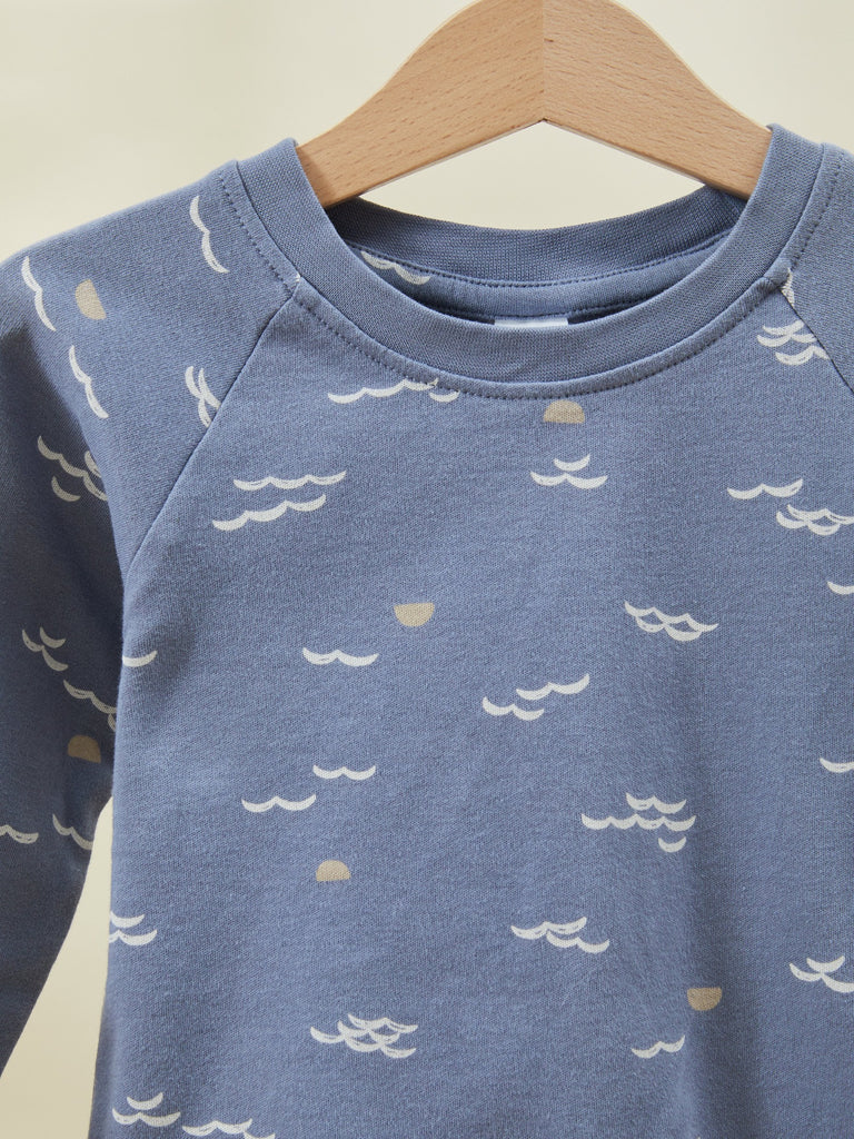 Blue Long Sleeve Baby Pullover Shirt