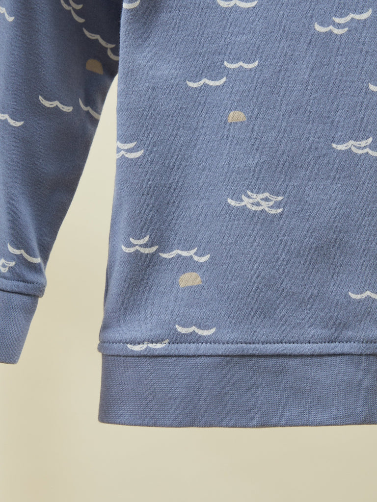 Blue Long Sleeve Baby Pullover Shirt