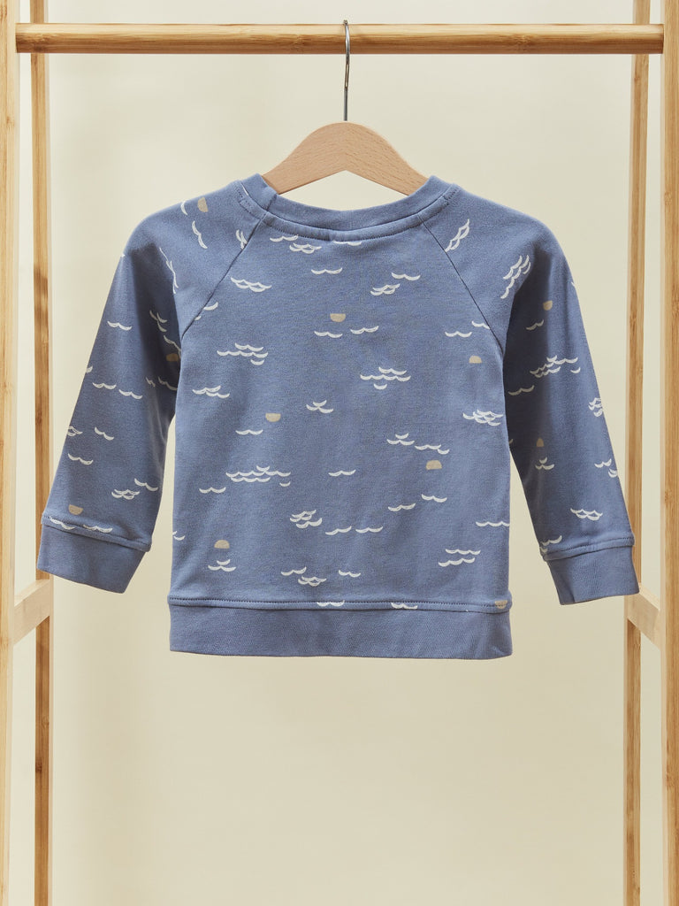 Blue Long Sleeve Baby Pullover Shirt