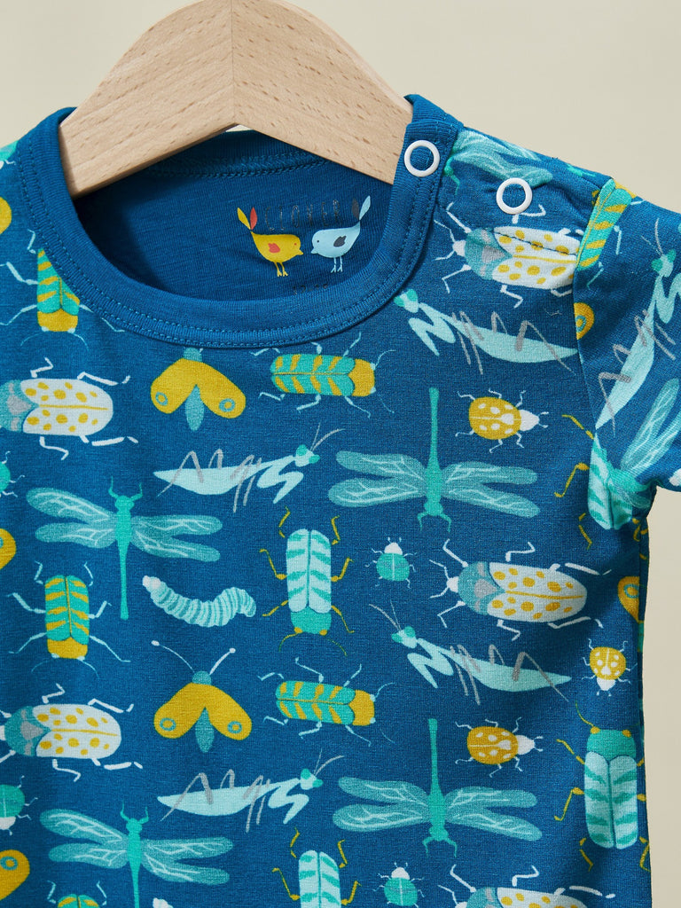 Blue Bugs Print Baby Top