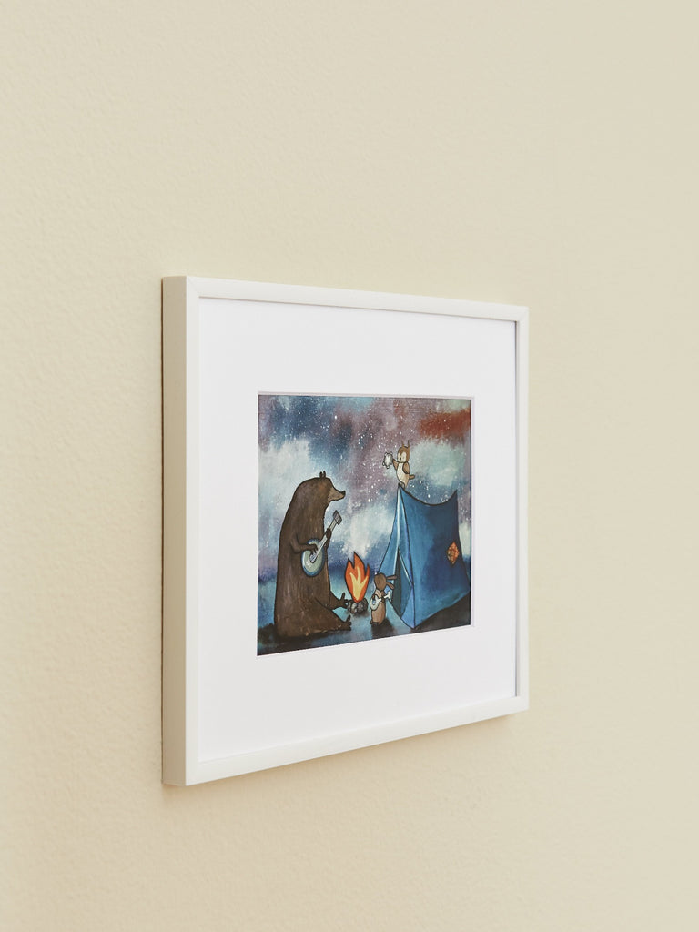 Camping Animal Friends Framed Art Print