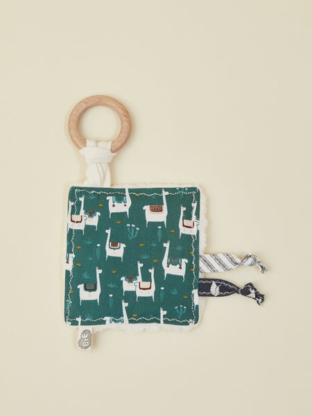 Llama Crinkle Toy with Wooden Ring