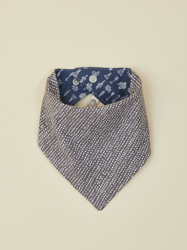 Gray Reversible Baby Bandana Bib