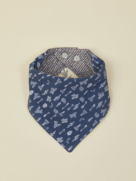 Blue Cactus Reversible Baby Bandana Bib