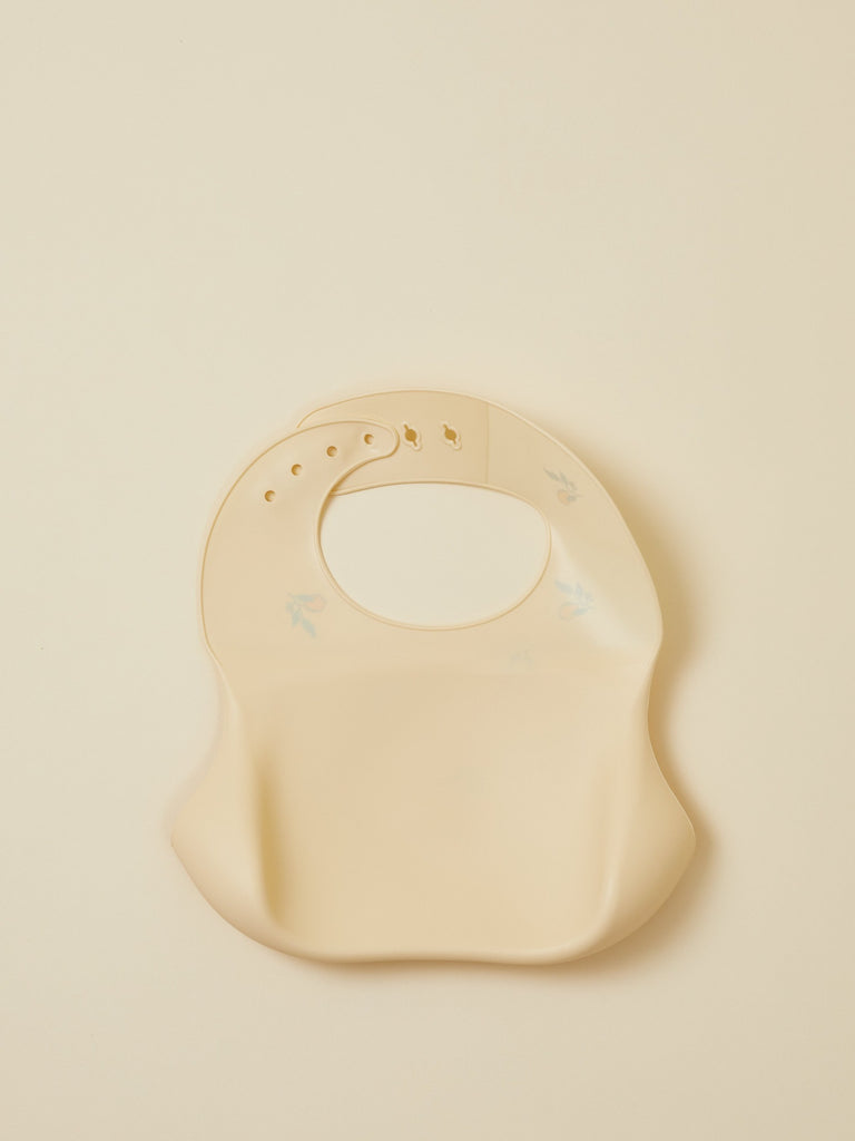 Smile Everyday Lemons Print Silicone Bib With Front Pocket