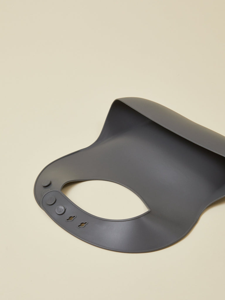 Dark Gray Silicone Bib with Front Open Pocket