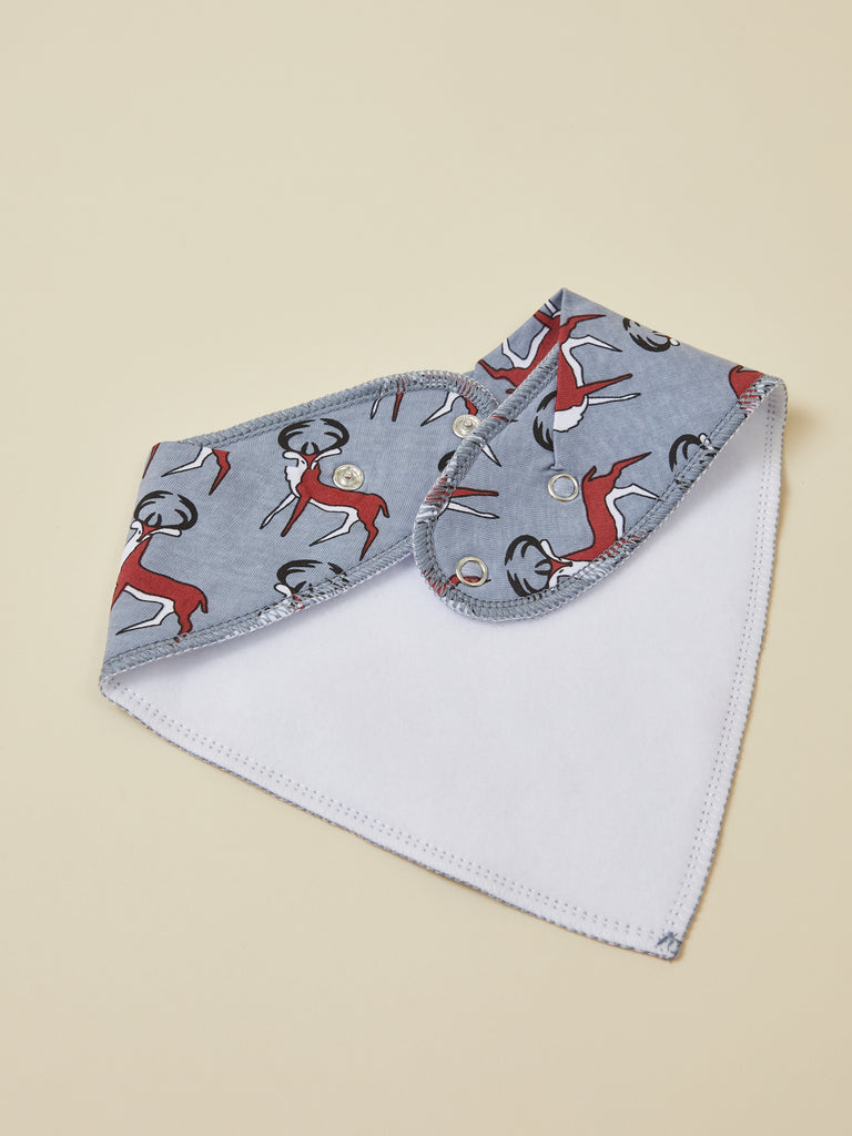 Soft Deer Print Baby Bandana Bib
