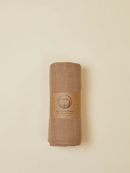 Desert Brown Organic Cotton Baby Swaddle