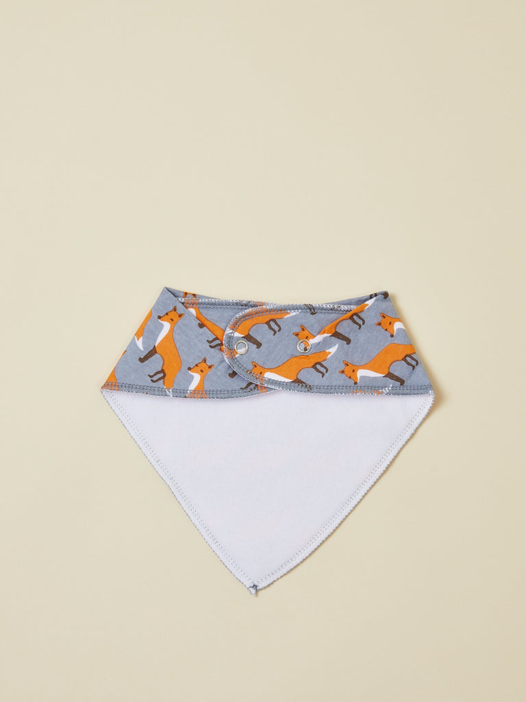 Soft Orange Fox Print Baby Bandana Bib