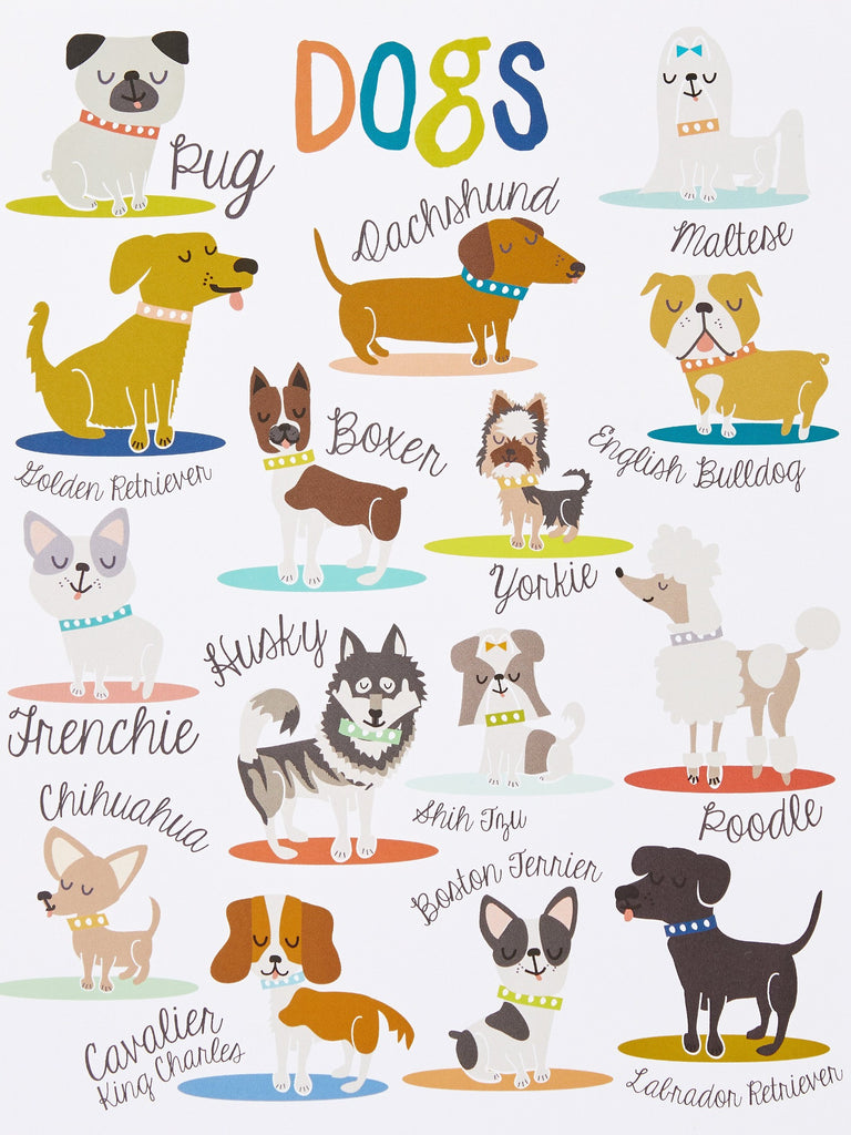 Colorful dogs-themed wall hanging sign  for kids décor