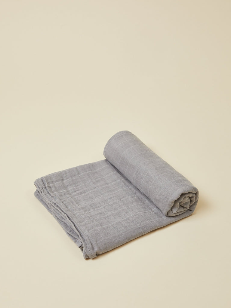 Harbor Gray Organic Cotton Baby Swaddle Blanket